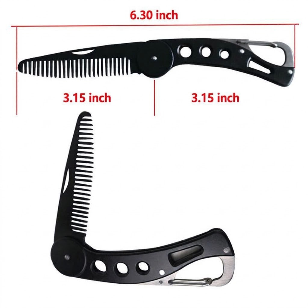 Stainless Steel Folding Beard Comb For Grooming